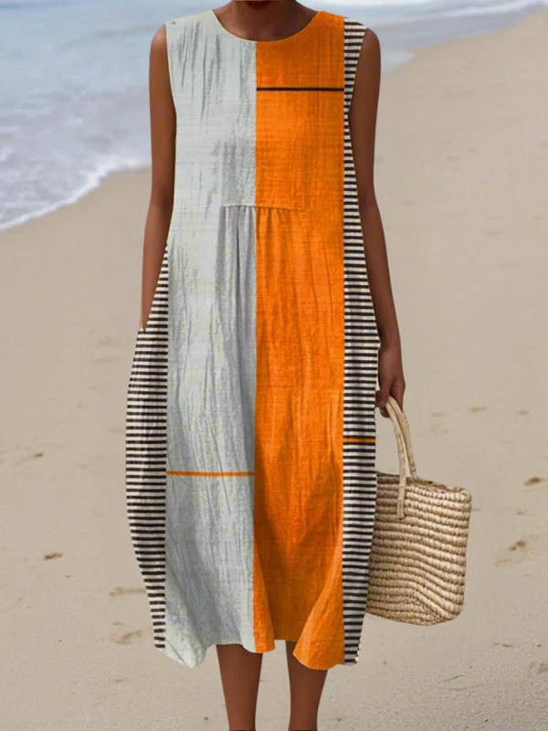 Maëva | Robe Midi Colorblock