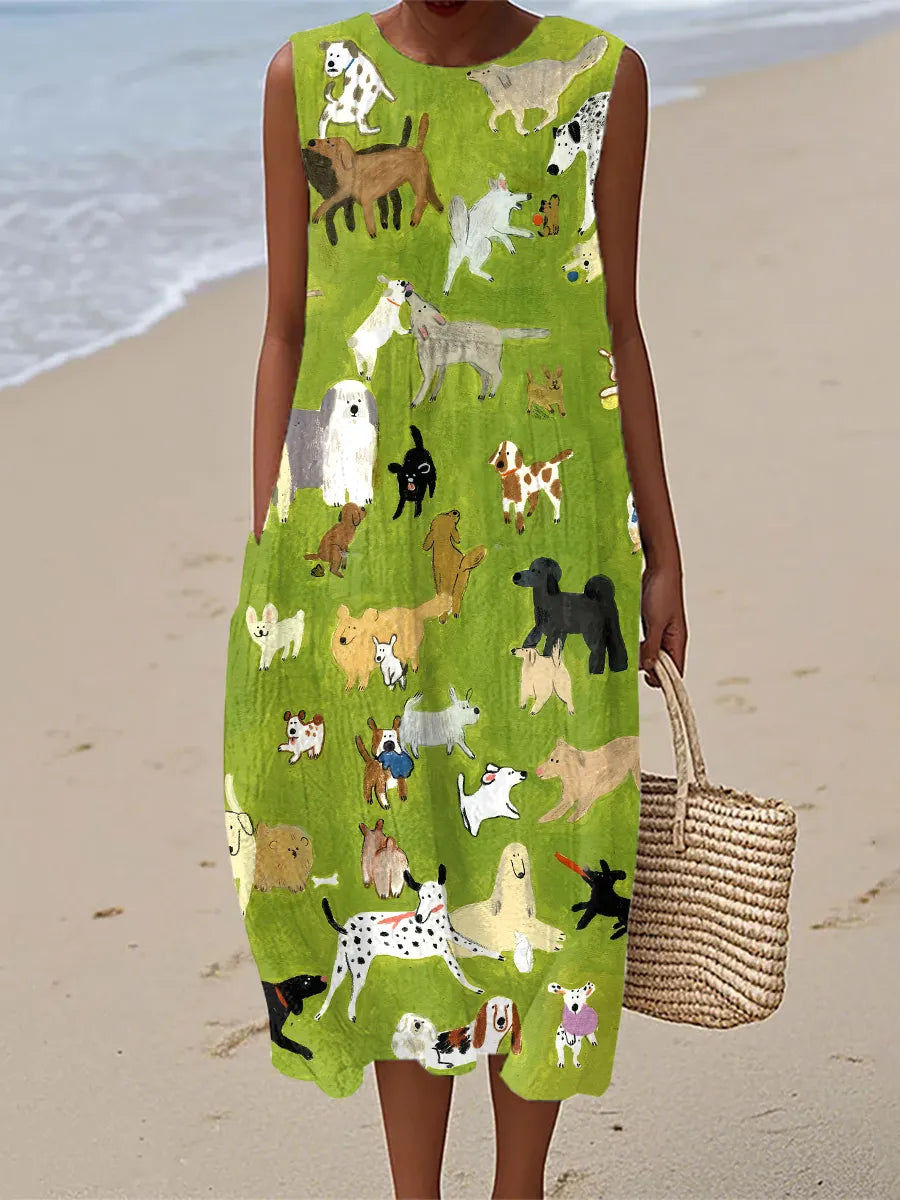 Noélie | Robe Midi Art Canin