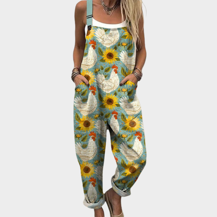 SALOPETTE POULES TOURNESOLS POUR FEMMES