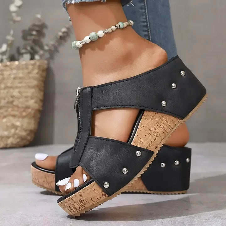 Margaux™ | Sandales orthopédiques à talon compensé