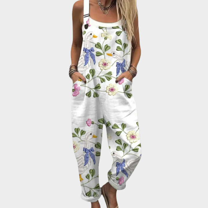 SALOPETTE FLEURS OISEAUX POUR FEMMES