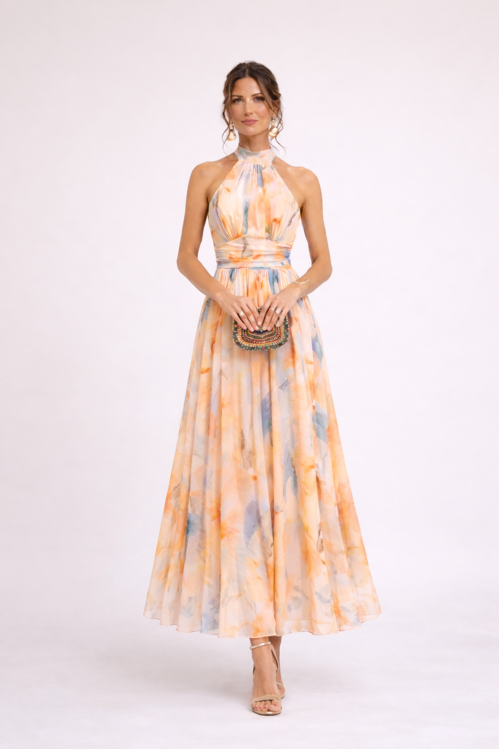 Louna - Robe Halter Aquarelle