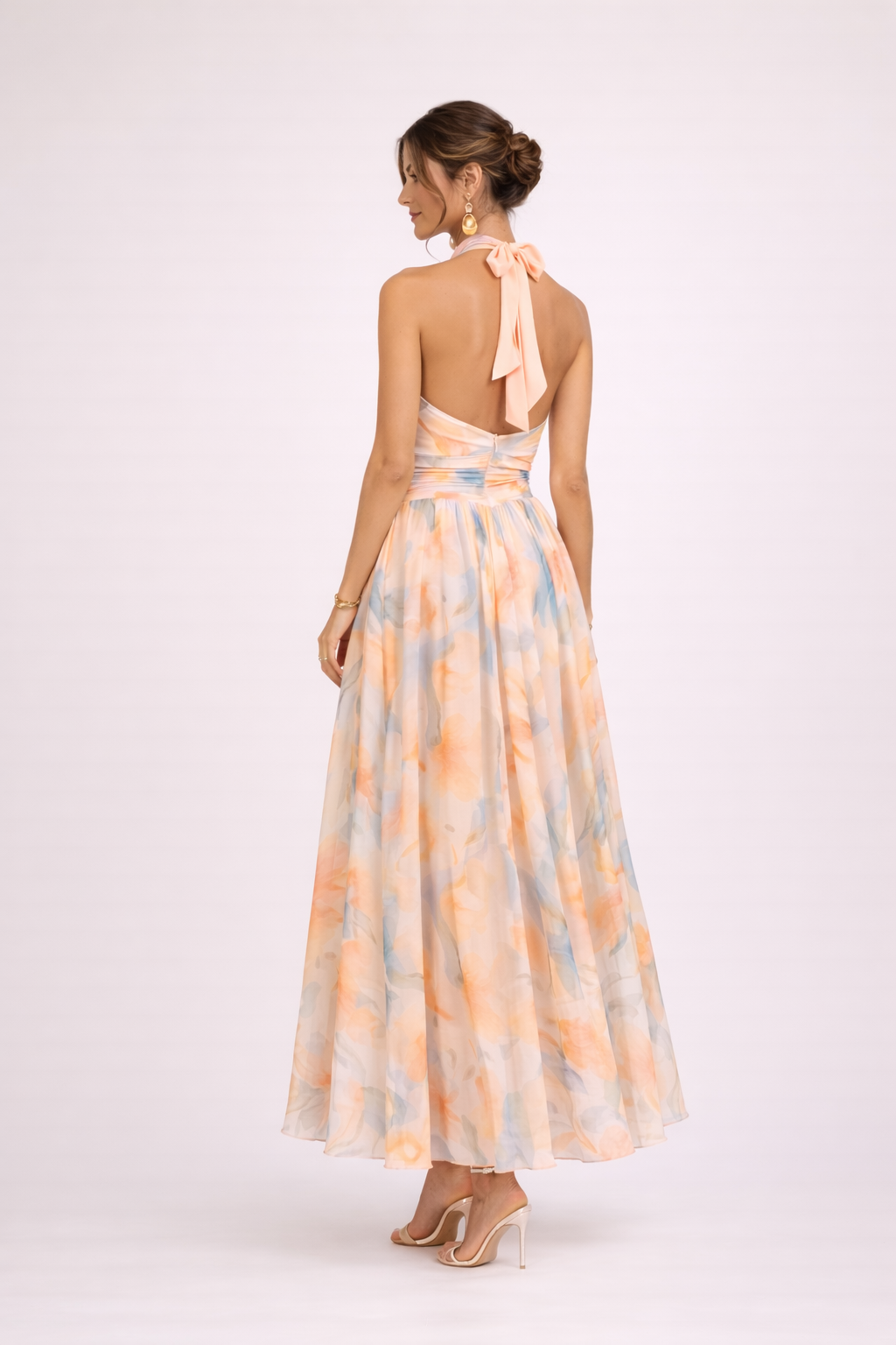 Louna - Robe Halter Aquarelle