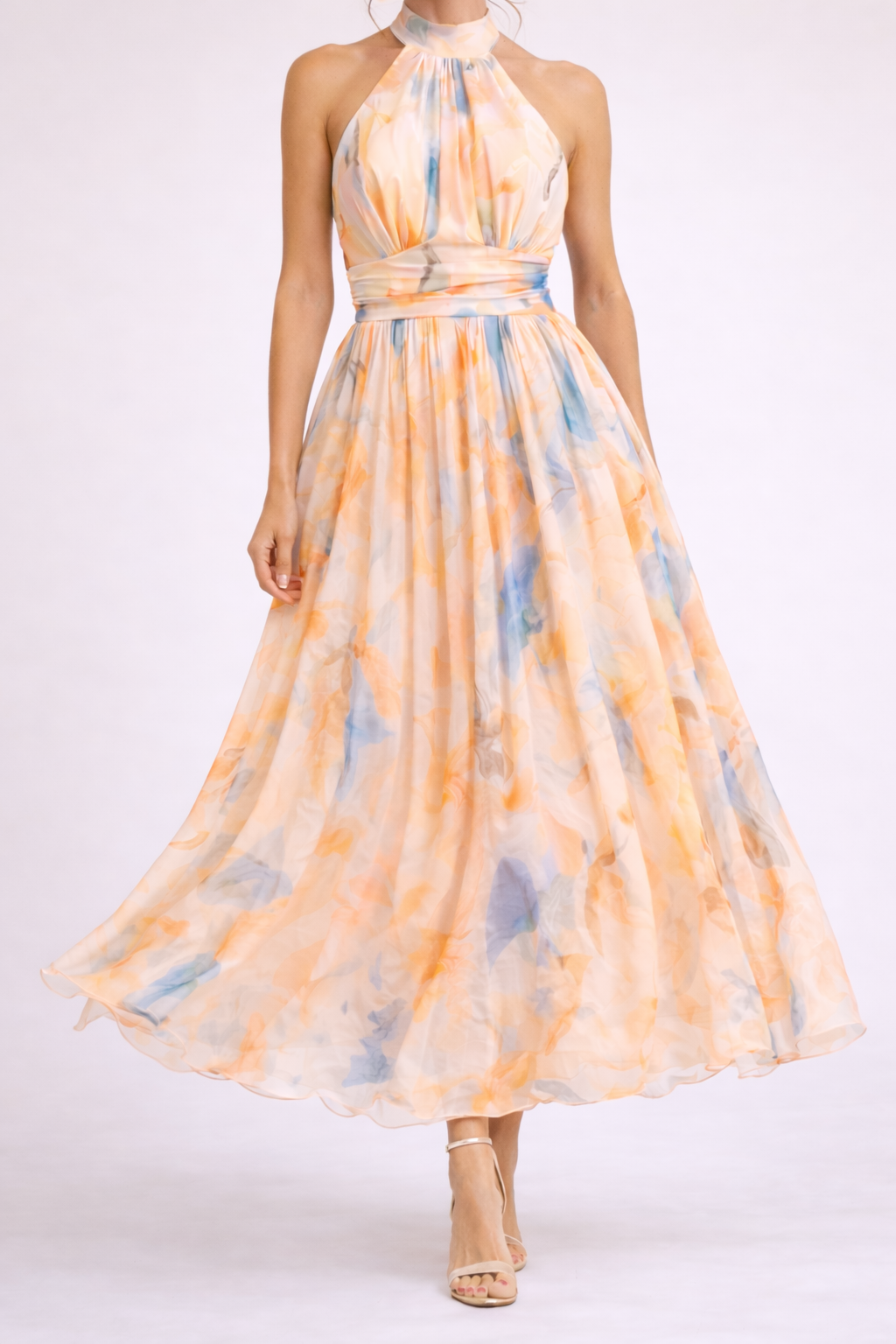 Louna - Robe Halter Aquarelle