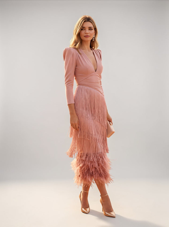 Héloïse | Robe à Franges Élégante