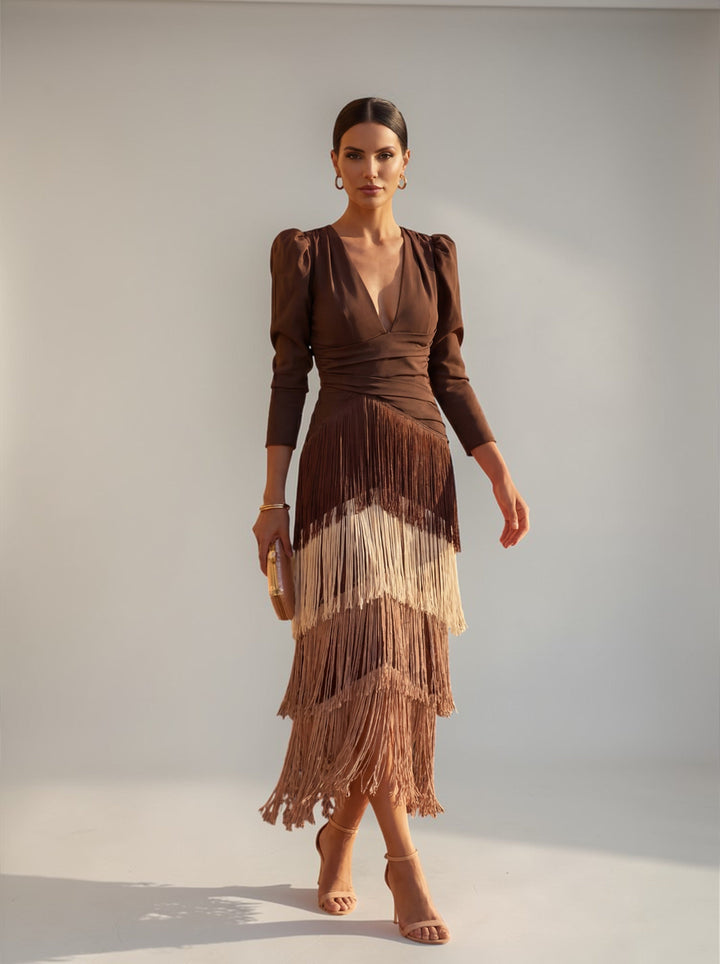 Héloïse | Robe à Franges Élégante
