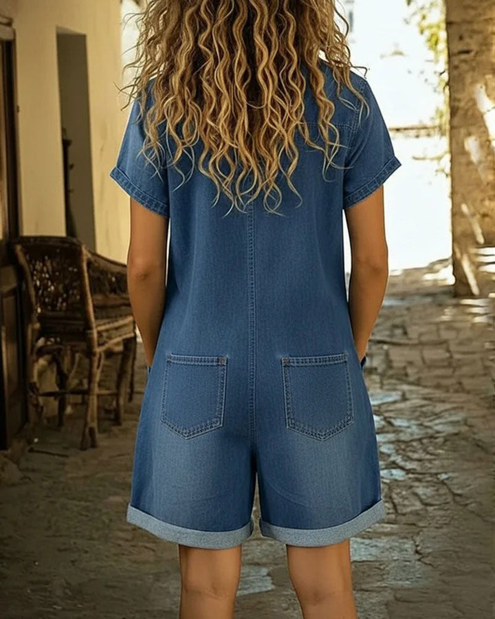 Faustine | Combishort Capri en Denim