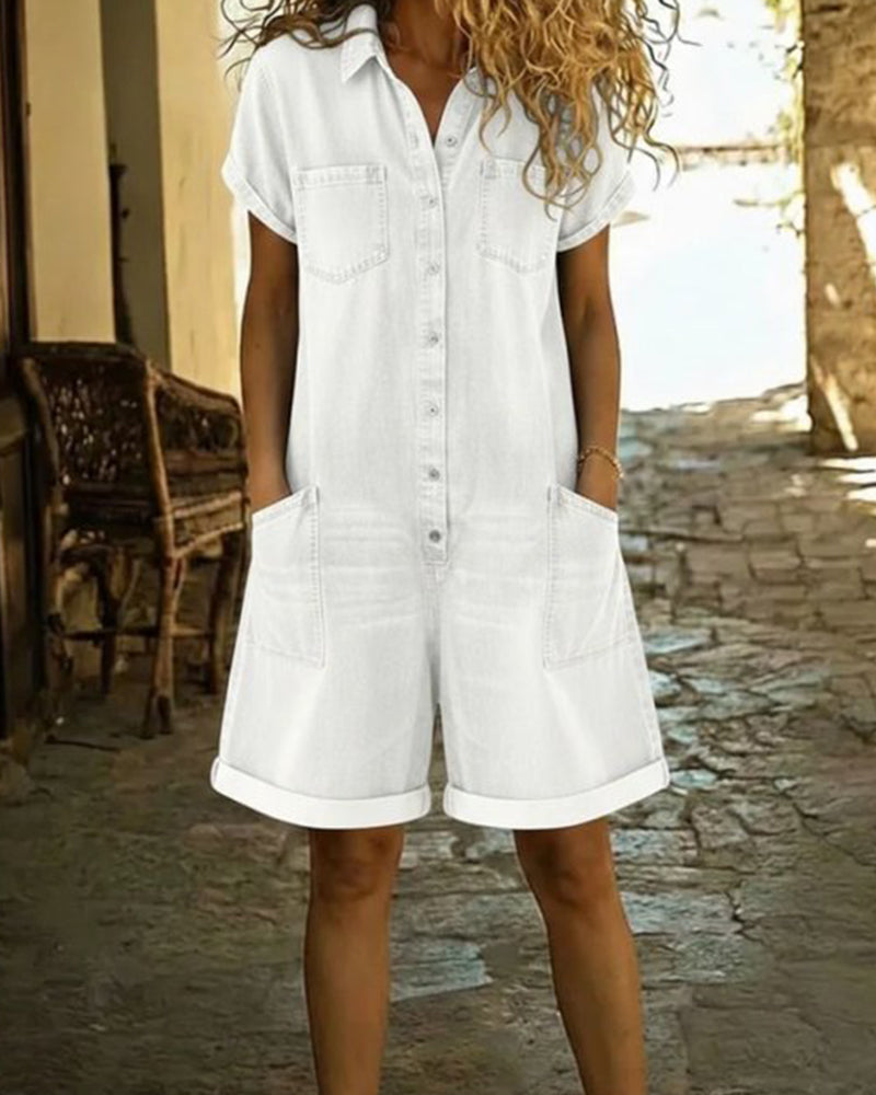 Faustine | Combishort Capri en Denim