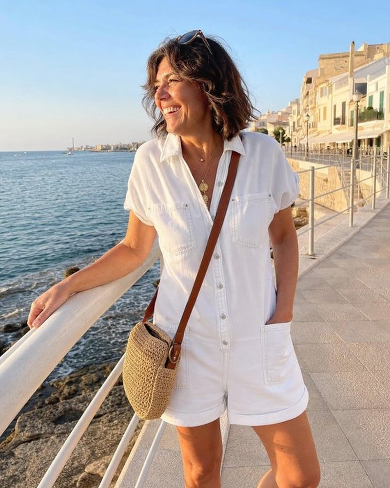 Faustine | Combishort Capri en Denim