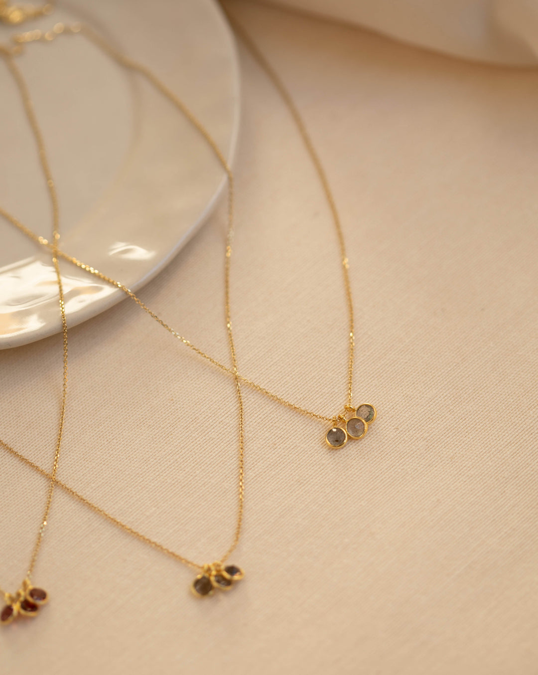 Collier TROIS en pierre de lune