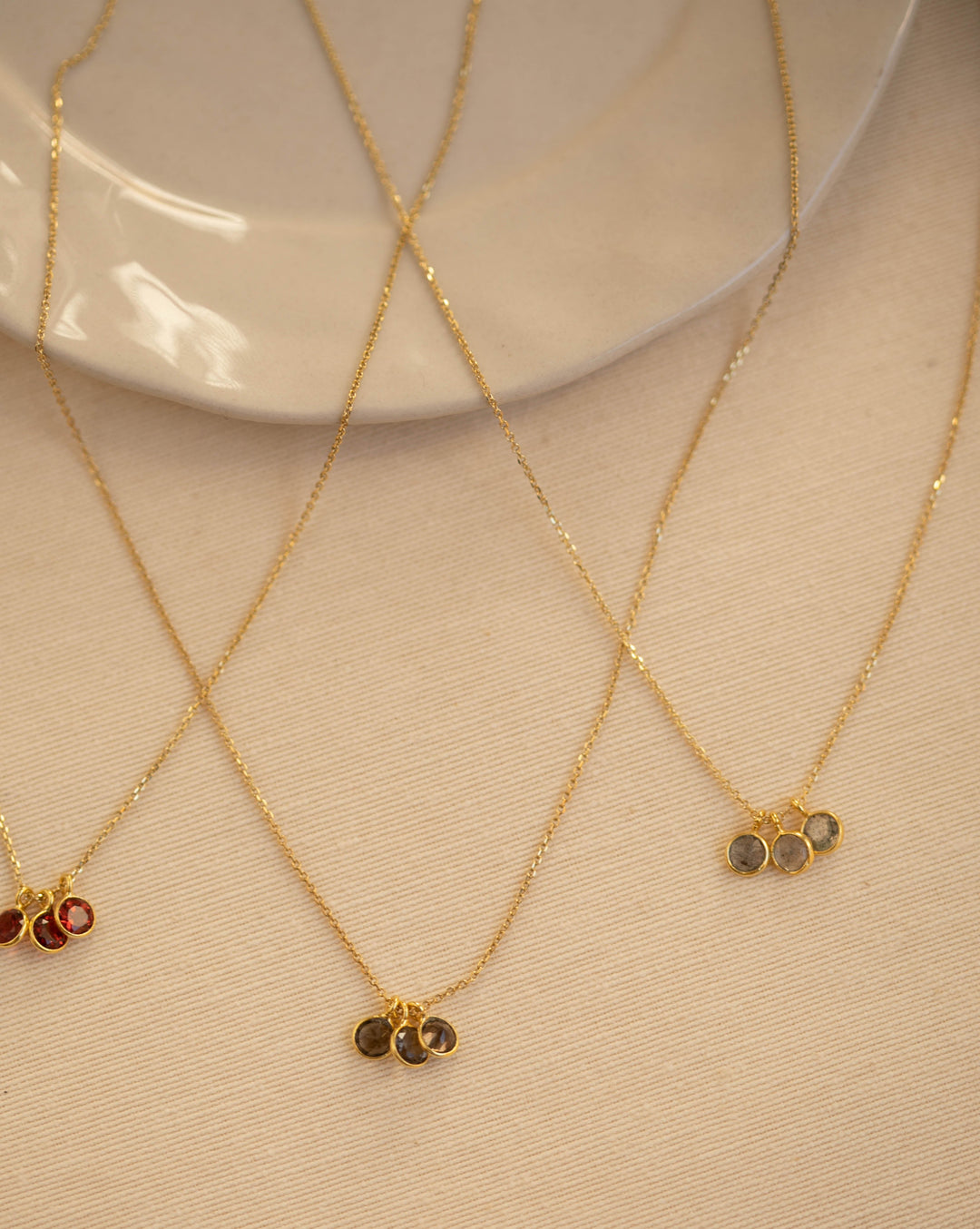 Collier TROIS en pierre de lune