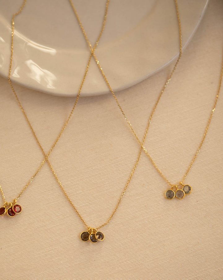 Collier TROIS en pierre de lune